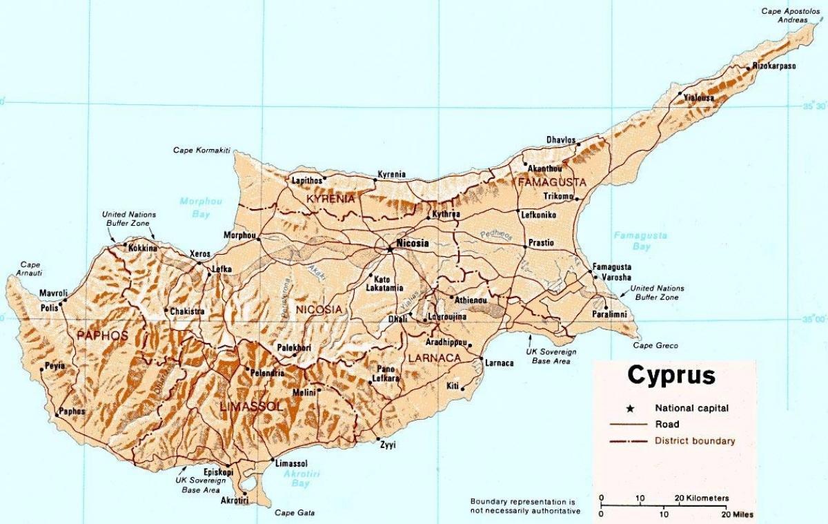 ətraflı xəritə ada Kipr 