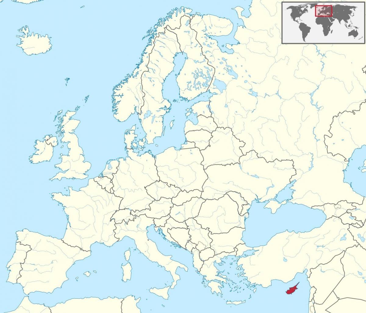 Kipr dünya xəritəsində