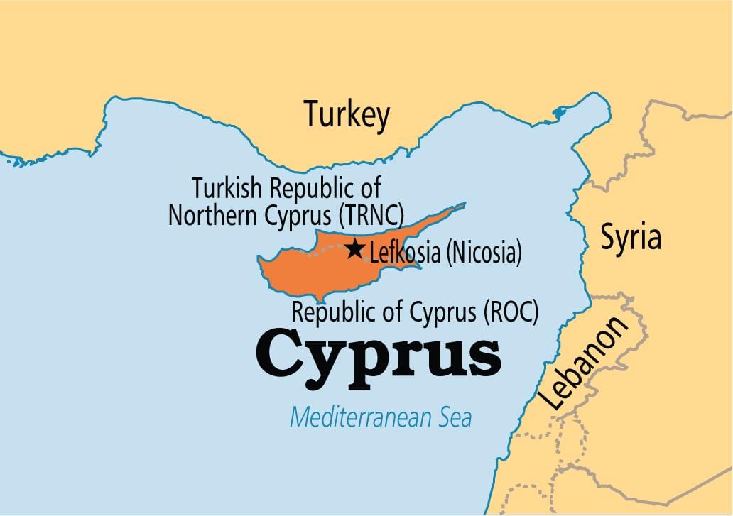 Kipr respublikası xəritə